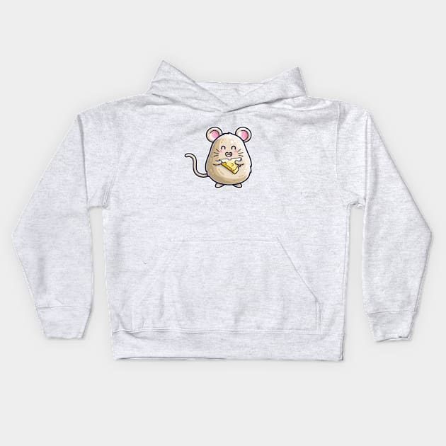 Mouse And Cheese Kawaii Cute Kids Hoodie by freeves